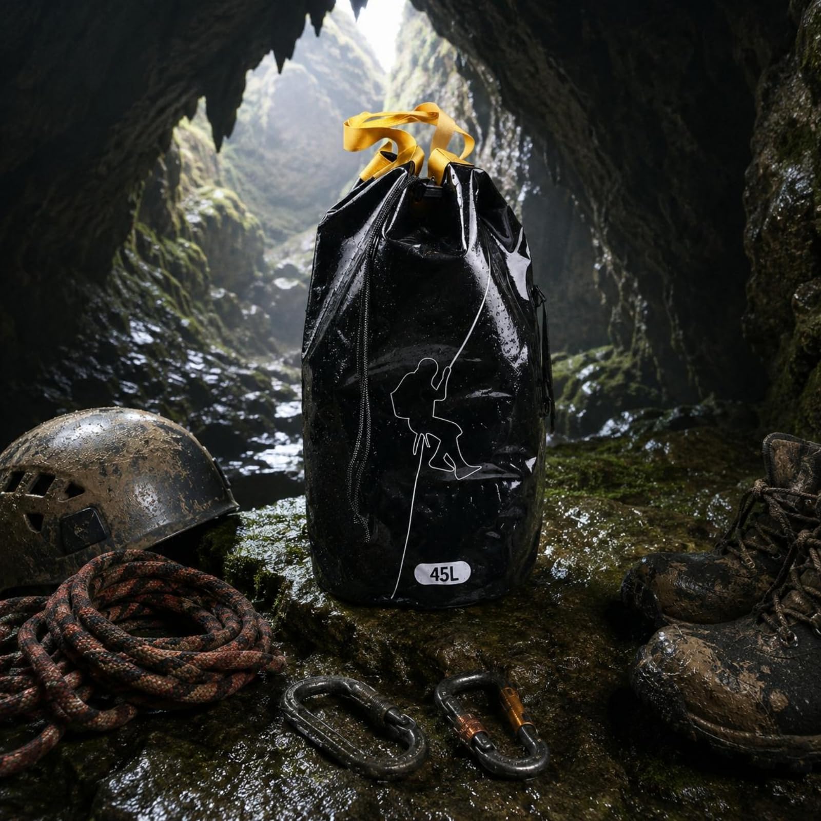 Sac Corde 45 L Coutures Thermoscellées Matériel Outdoor Drainage Équipement Sport pour Spéléologie