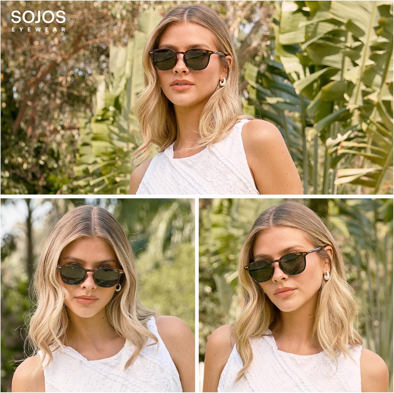 SOJOS Small Rounded Square Polarized Sunglasses for Women Men Vintage Style UV400 Lens SJ2637 - Image 2