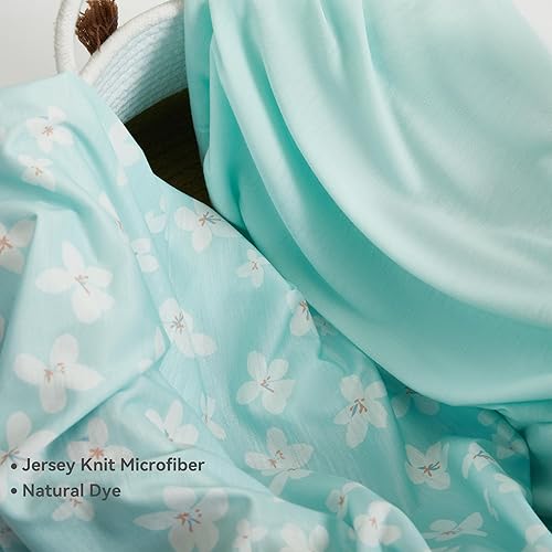 Miniatura 9 de TILLYOU Set de 2 sábanas de punto de jersey para moisés, 32x16, flexibles para distintos colchones de cuna y moisés, muy suaves, transpirables,