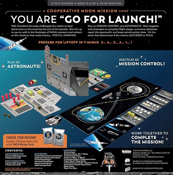 Buffalo Games - Apollo Games (NASA) - Long Play Strategy Game - Great for Game Night - Space Mission