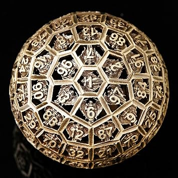 Metal D100 DND Dice, 100 Sided 50mm Giant Metal Dice, Single D100 for Dungeons and Dragons Polyhedral Role Playing Game