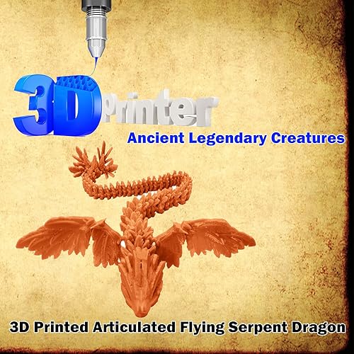 Miniatura 2 de Juguetes de dragón impresos en 3D, figuras de acción de la madre del dragón antiguo con alas voladoras flexibles, figuras de dragón para alivio de
