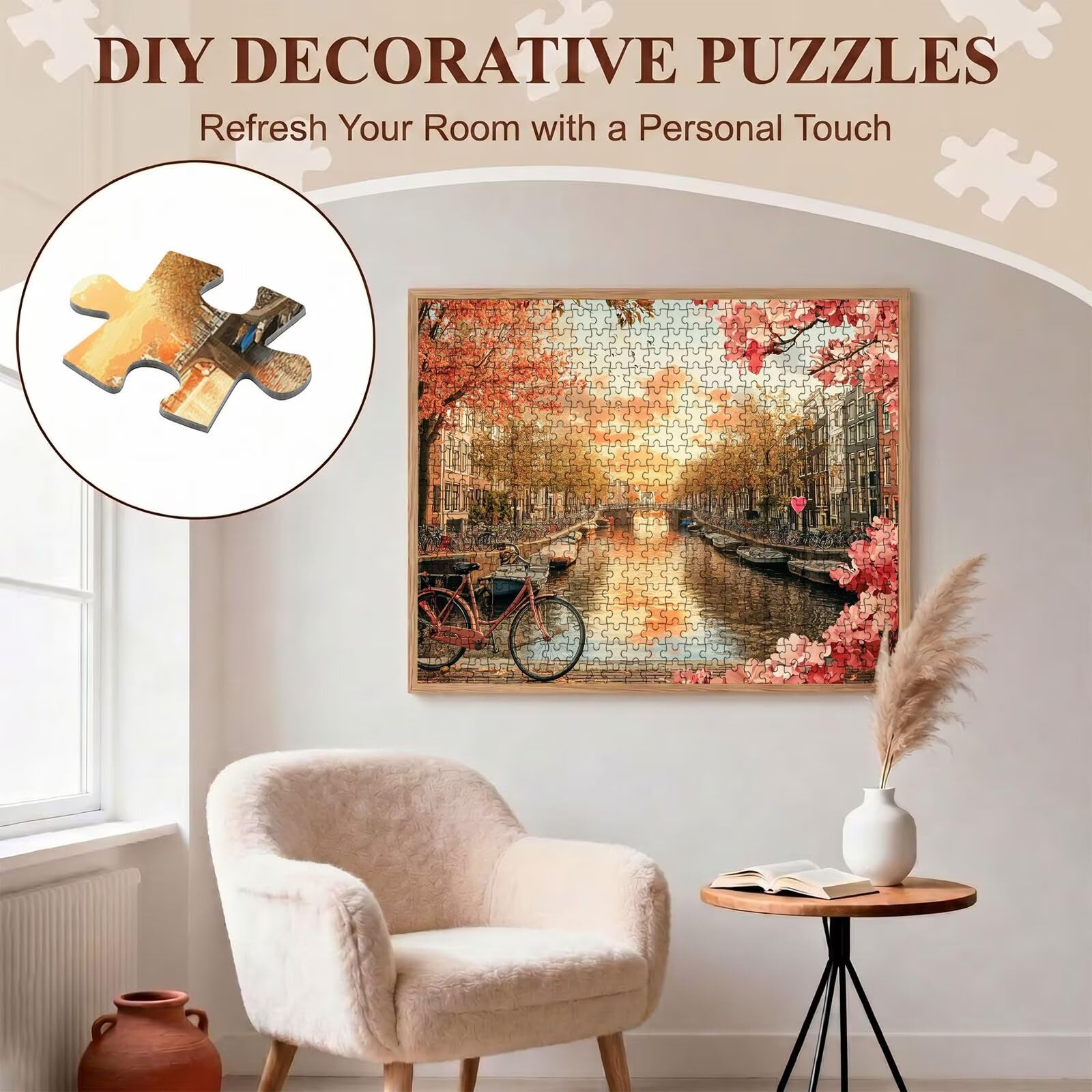 auto piccola città Puzzle 1000 Pezzi per Adulti, Puzzle in Legno - Collezione Classica con Poster Incluso - Sfida di Concentrazione e Passatempo Antistress, Gioco per Famiglia, 75 x 50 cm f0-45