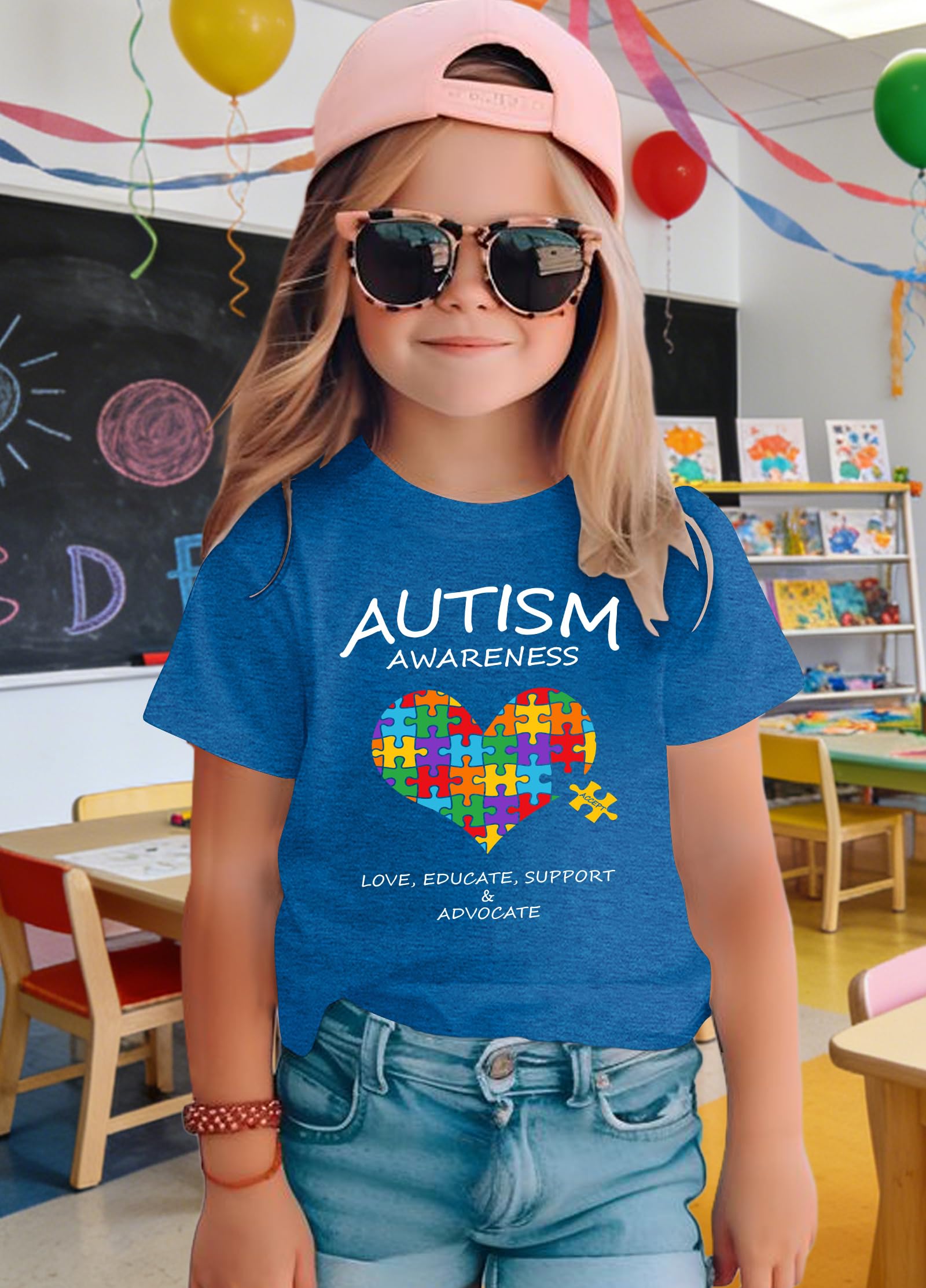 QAUN Autism Awareness Shirt Kids Autistic Tshirt for Toddler Boys Girls Autism Acceptance Tops — view 3