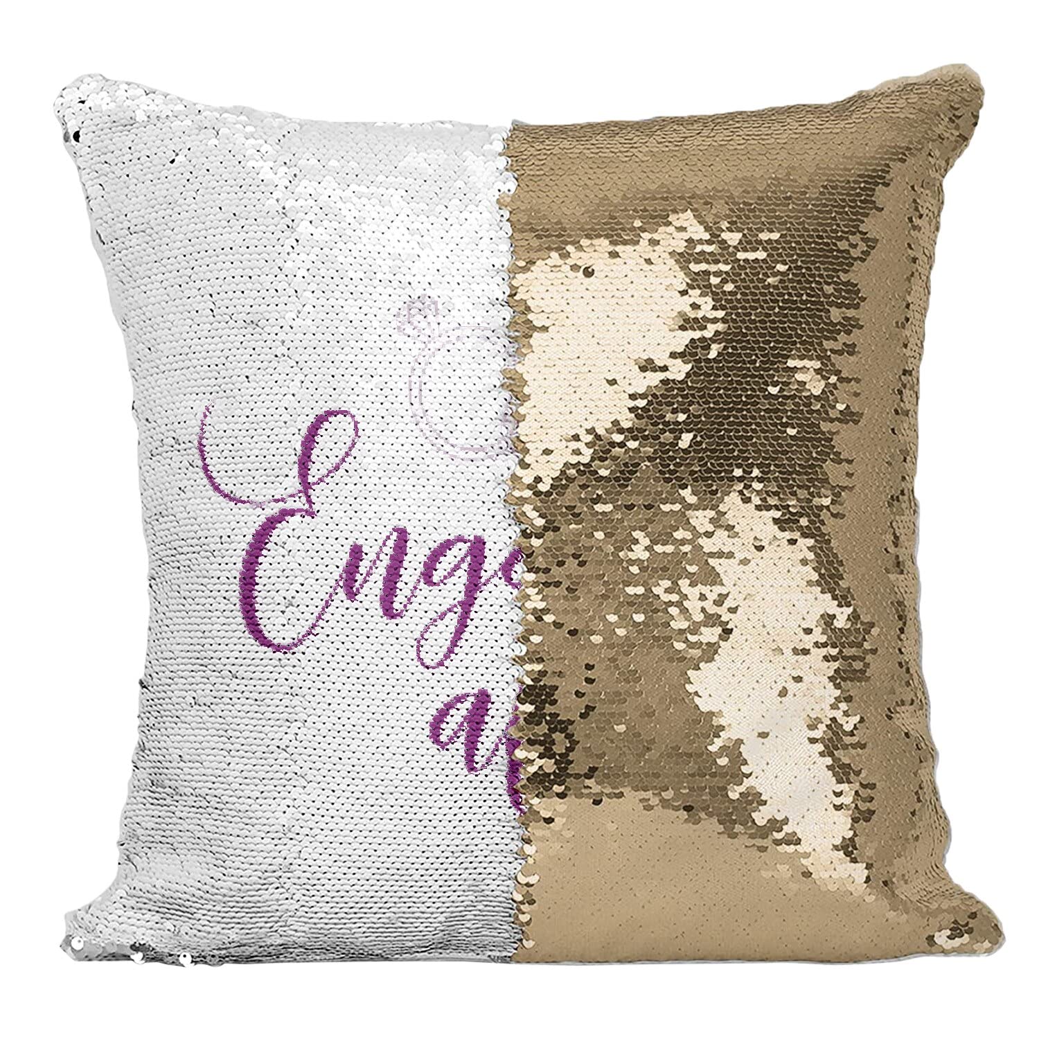 Coussin Engaged AF doré cadeau de fiançailles idéal pour la future mariée