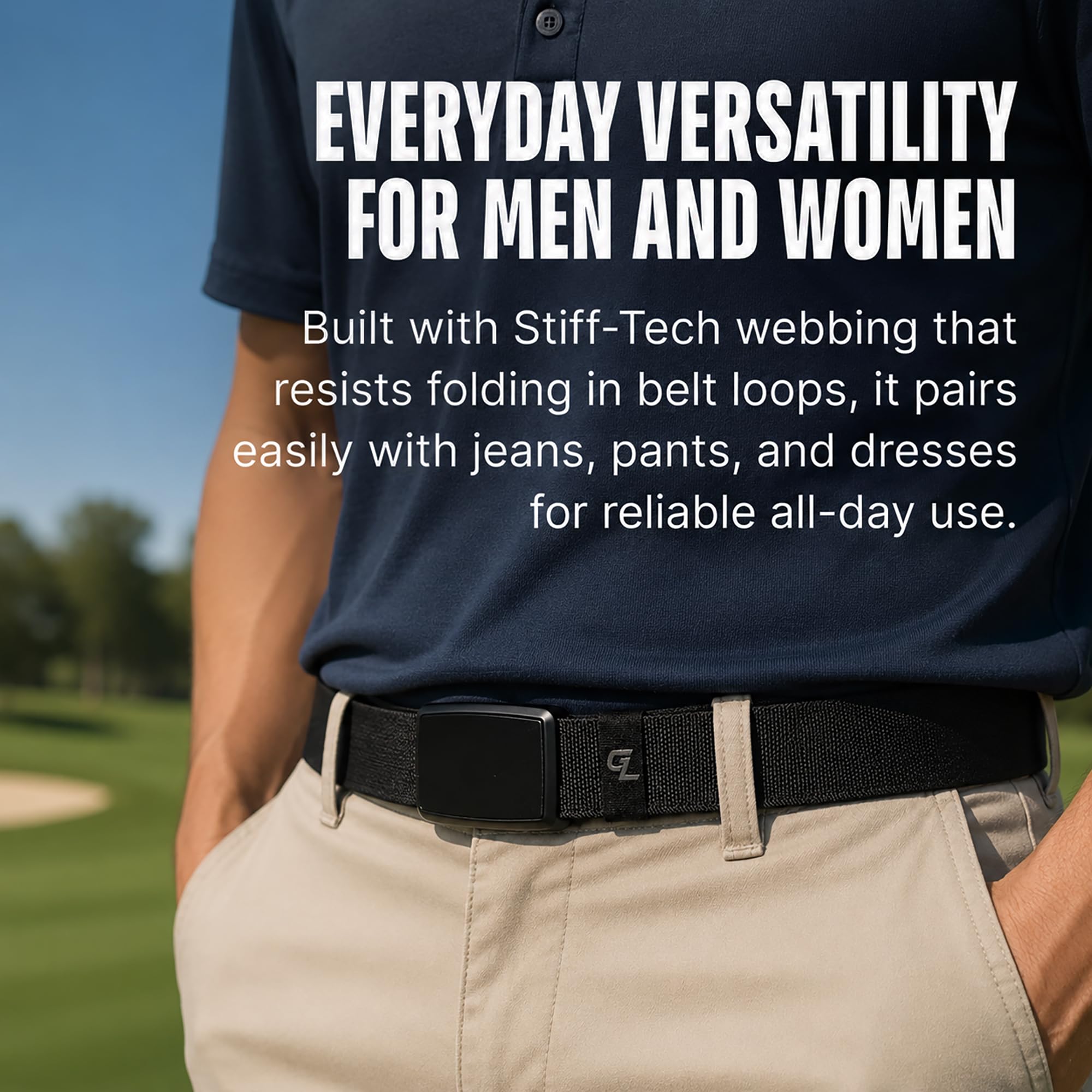 Groove Life Groove Belt Low Profile - Herren Kleid Gürtel - Stretch Nylon, Magentic Schnalle, verstellbar, bequem, EDC