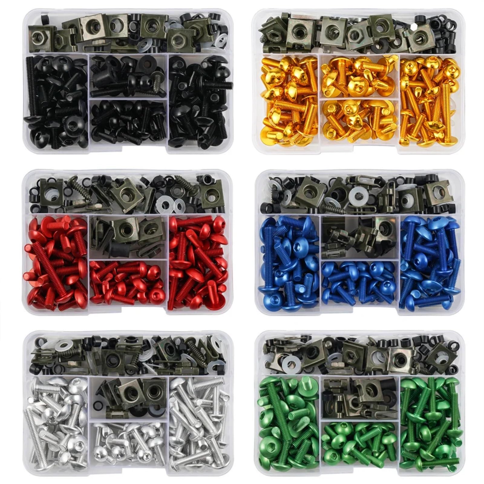 Compatibile con per Ninja 650 per Ninja Zx6r per Vulcan S 650 Moto Viti Dado Carenatura Protector Bulloni Kit Vite di Fissaggio Viti per Moto carrozzeria(Black)