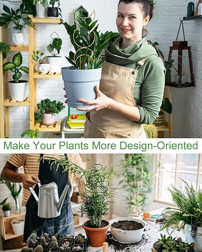 Miniatura 4 de Paquete de 4 enrejados de plantas trepadoras de interior, enrejado pequeño para plantas en macetas al aire libre, enrejado de metal para jardín,