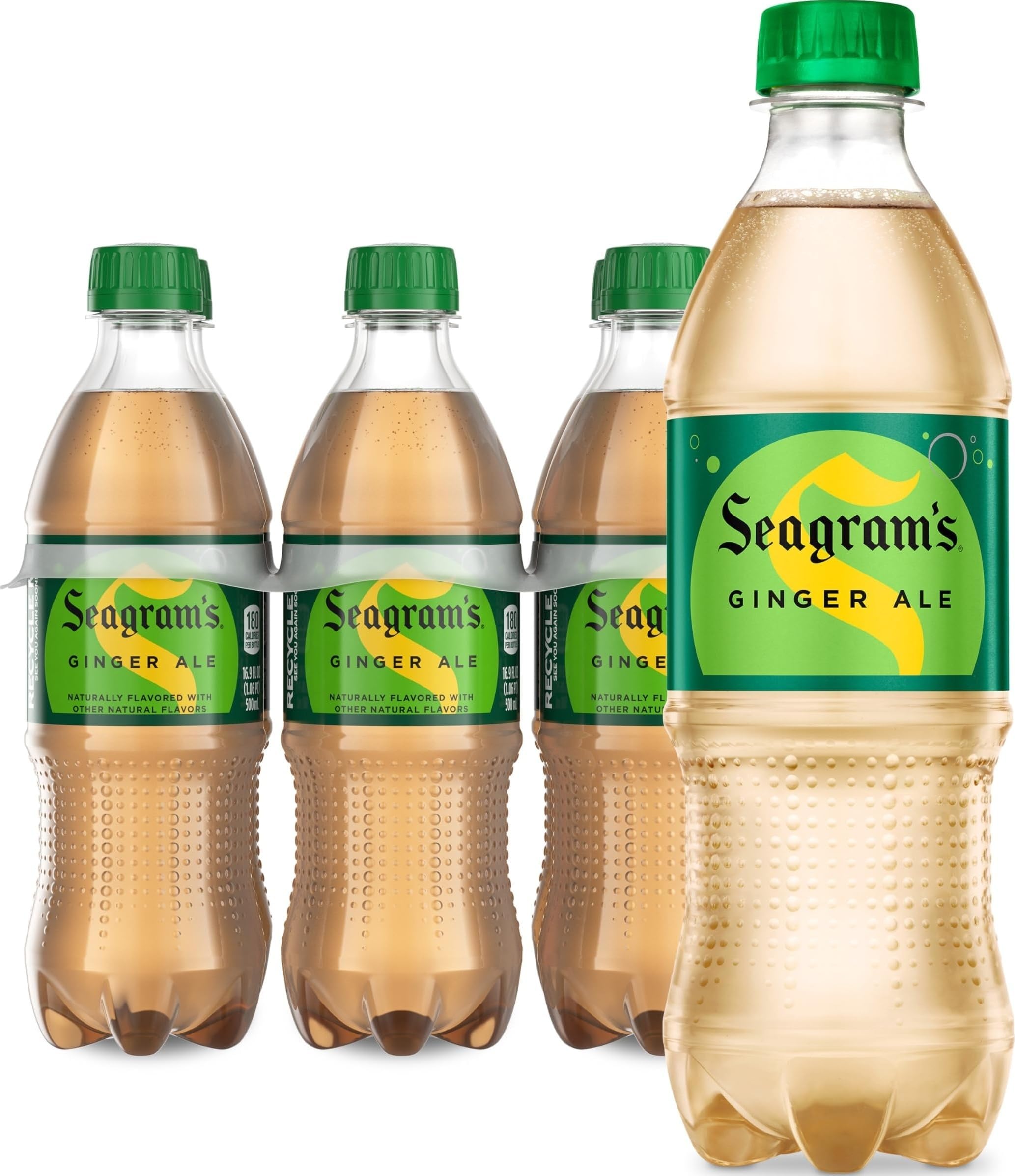 Seagrams Ginger Soda Soft Drinks, 16.9 fl oz, 6 Pack