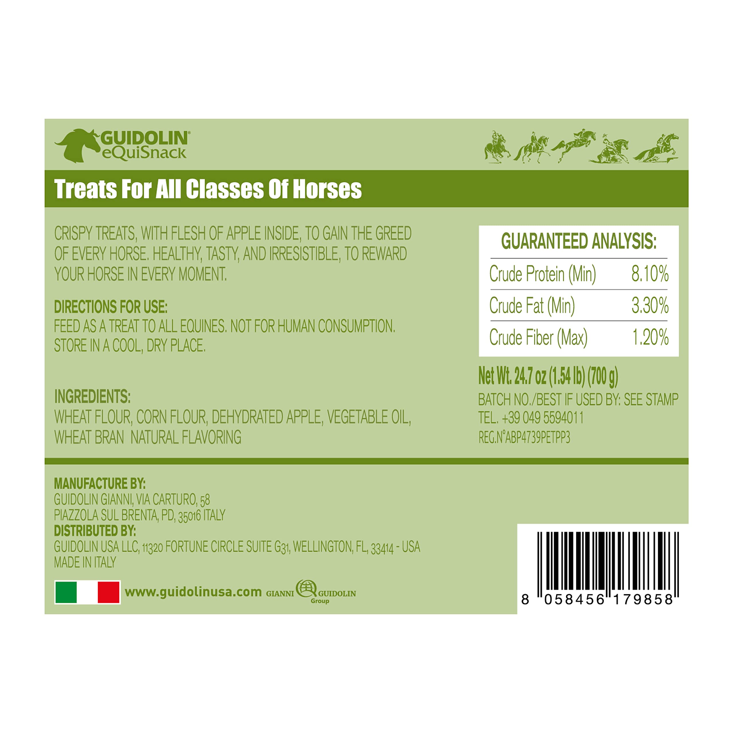 Guidolin Horses Apple Equisnack – Biscotti per Cavalli alla Mela Snack Naturale Human Grade 700 g