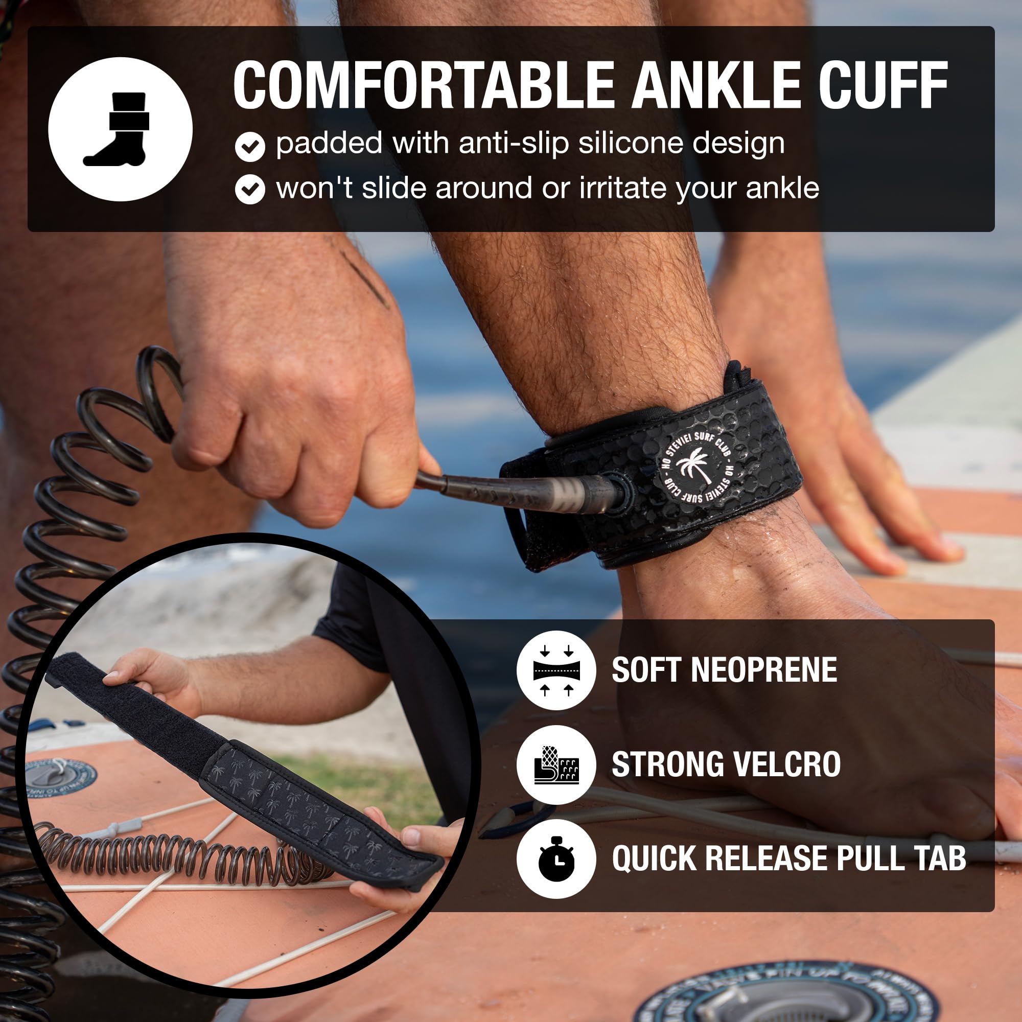 Ho Stevie! SUP-Leine – starke und bequeme Spiral-Leine für alle Stand Up Paddleboards
