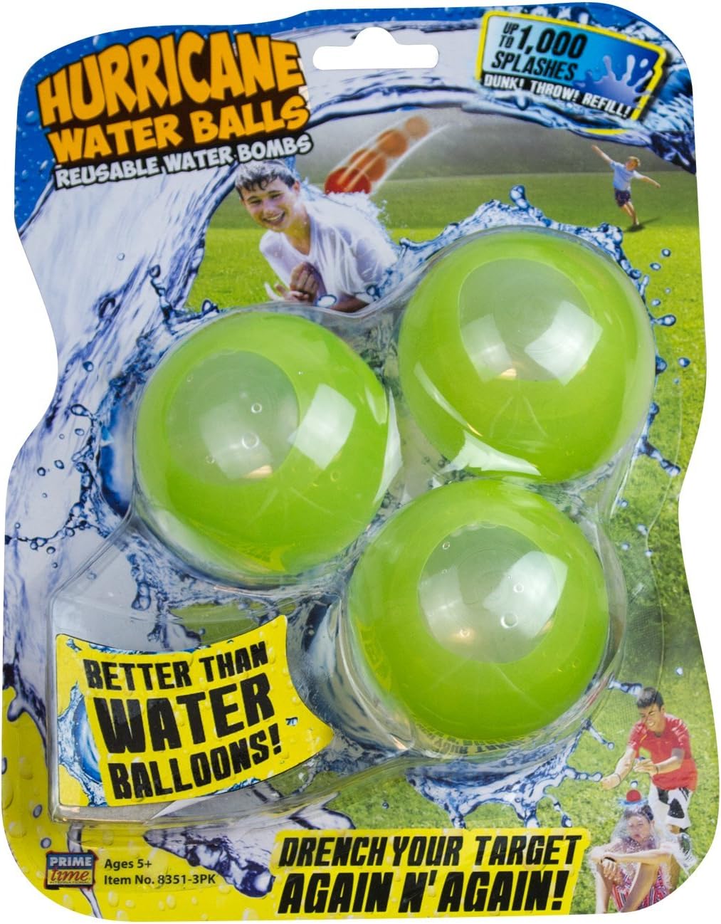 Toys Hurricane Reusable Water Balls – 3-Pack Reusable Silicone Water Balloons with Self Sealing Quick Fill for Kids Age 5+, Safe No Magnets