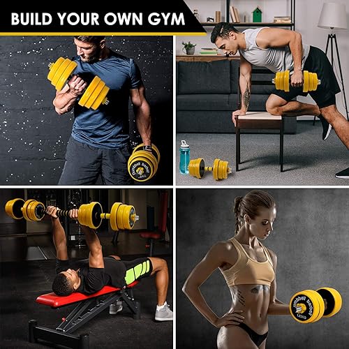 Miniatura 6 de CDCASA Adjustable Dumbbells, Free Weight Set, Dumbbell Barbell 2 in 1, Easy Assembly and Save Space, Home Gym Equipment for Men and Women44556688