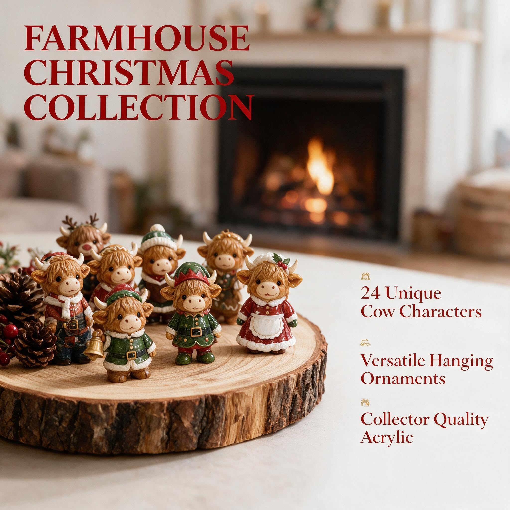 HTU Calendario de Adviento Mágico Highland Cow 3D (24 días)-2PCS