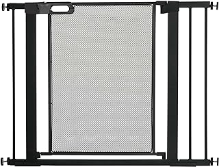 PawHut Pressure Fit Safety Gate for Doorways and Staircases, Dog Gate w/ Auto Closing Door, Pet Barrier for Hallways w/ Double Locking, Openings 75-103CM - Black