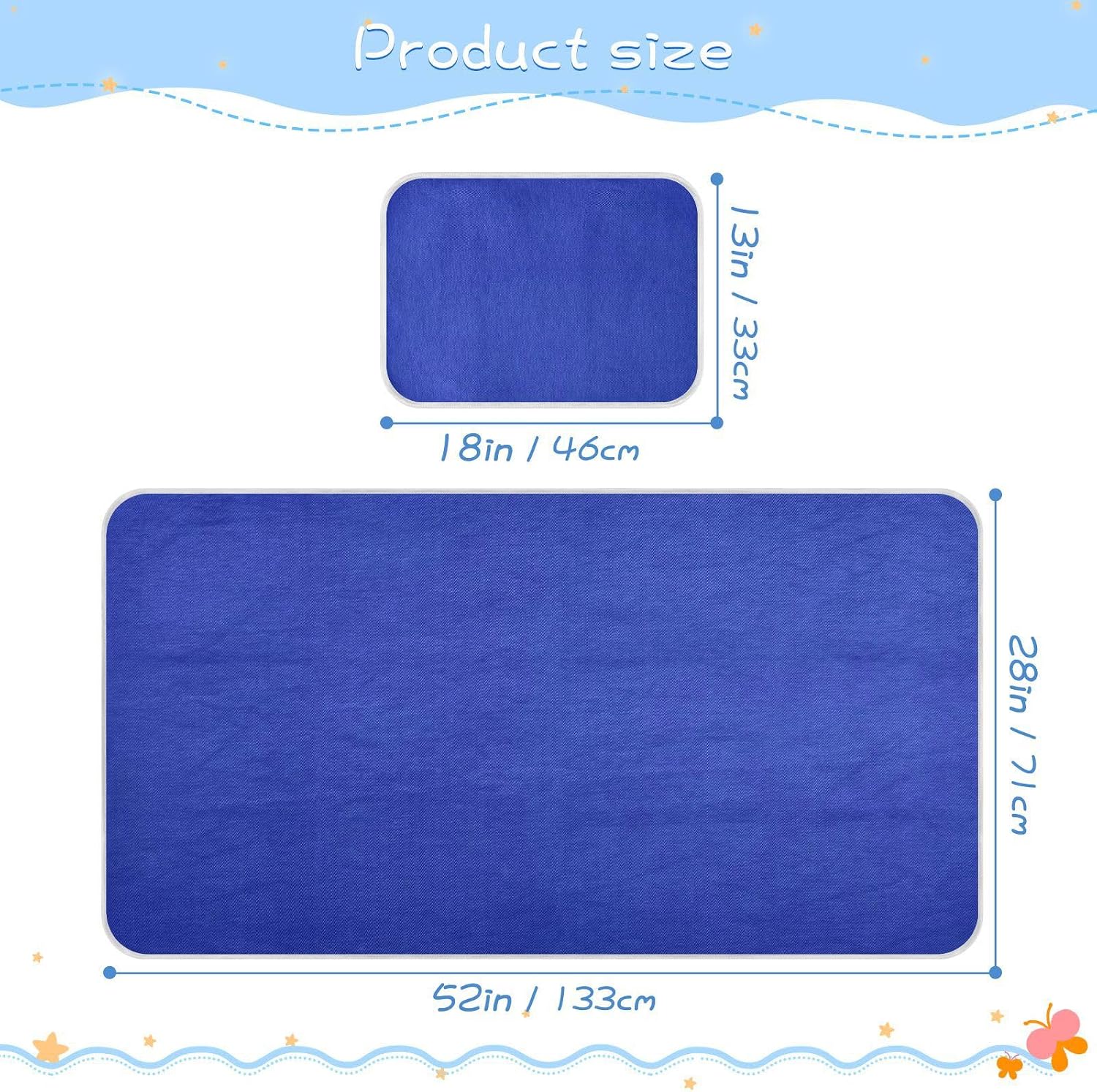 Blue Cooling Baby Crib Mattress 28" x 52" Ultra Soft Mattress Pads for Kids, Adult