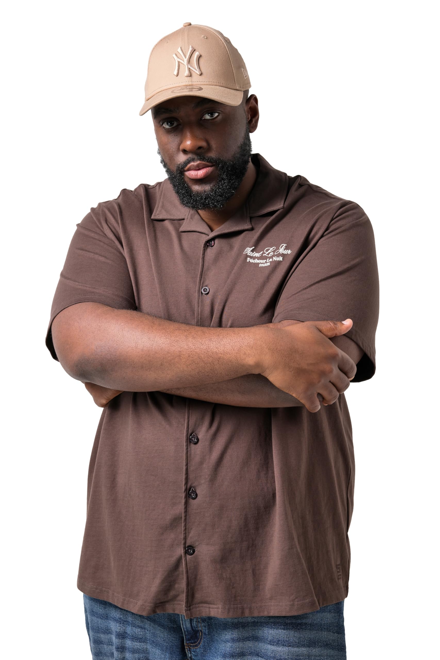 STHUGE Jerseyhemd, Halbarm, Cuba Kragen, kastiger Fit 847174