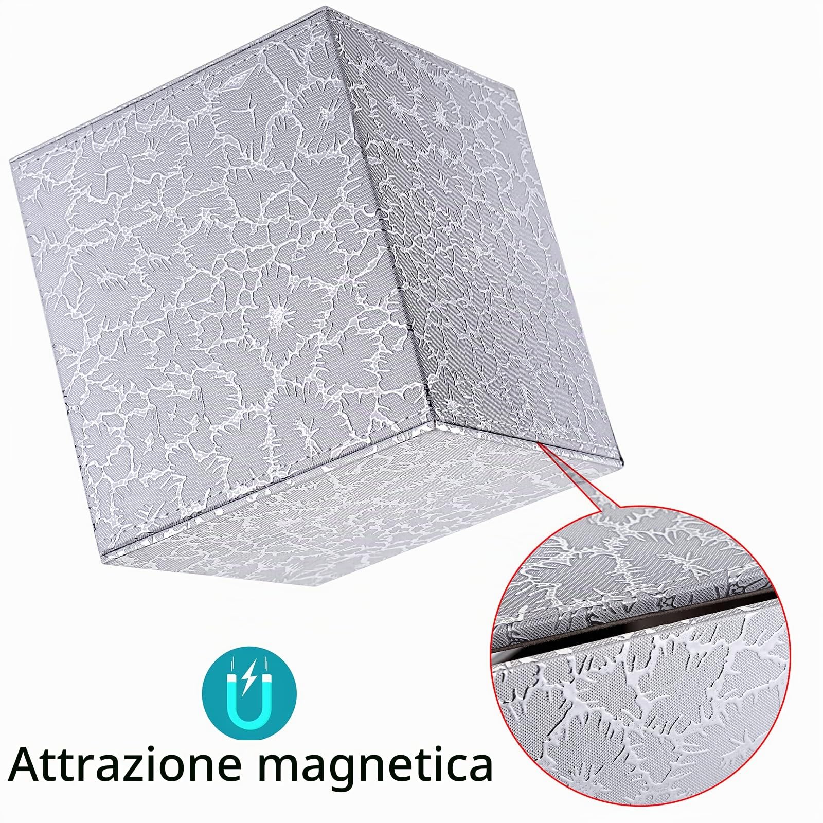 BTSKY Copertura quadrata in pelle ecologica in poliuretano, elegante contenitore per fazzoletti con fondo magnetico, decorativo per comò, comodino, tavolo, piano di lavoro, casa, ufficio, auto