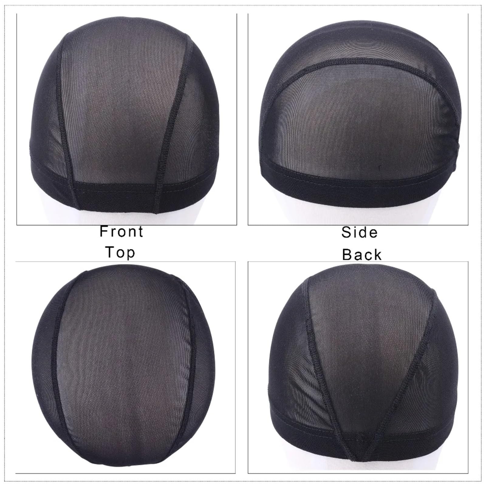 12 Teile/los Schwarz, Beige Dome Cornrow Perücke Kappen Einfacher Nähen In Haar Dehnbare Weben Kappe Elastische Nylon Atmungsaktive Mesh Net haarnetz für Cosplay Party(Black Mesh cap M)