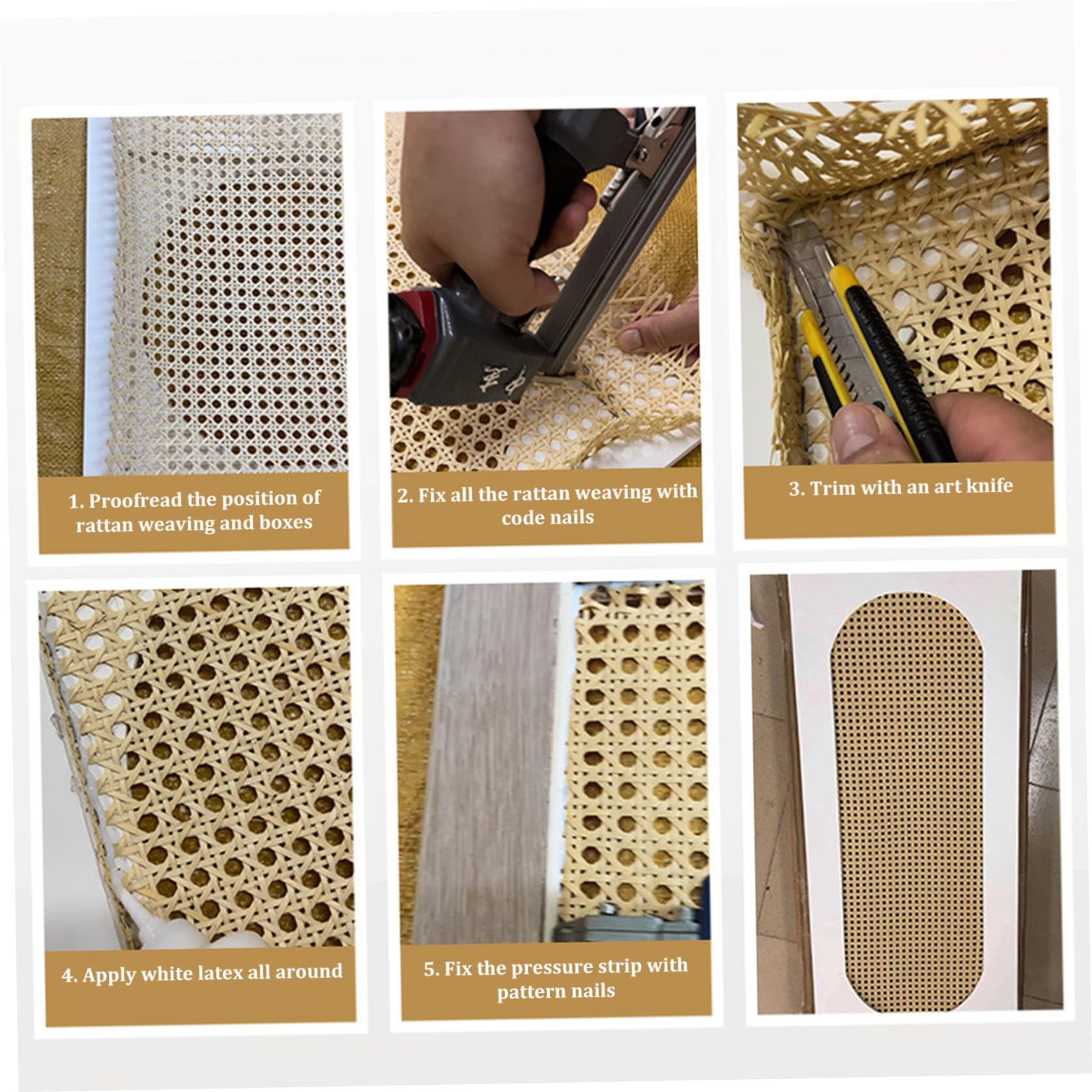 Rotolo di Rattan Canna di Plastica Rotolo di Fettuccia In Rattan Rete Intrecciata Rete Impermeabile Sedia In Vimini Viennese Per Progetti Fai da Te 0,5x1 M