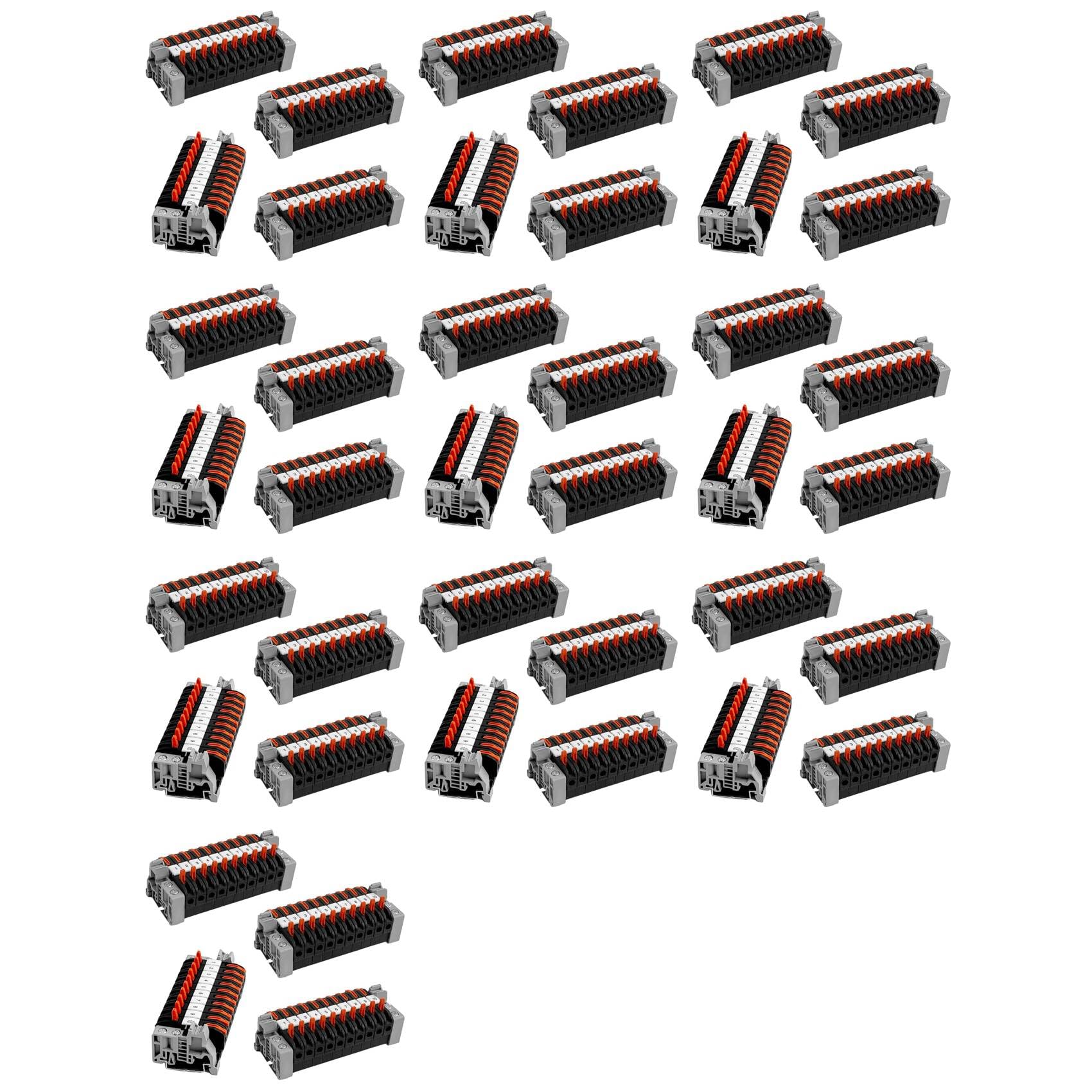 Jnchdghwa Pack of 400 DIN Rail Terminals,0.08-4 Mm² -211 DIN Rail Terminals,Black Terminal Block Kit