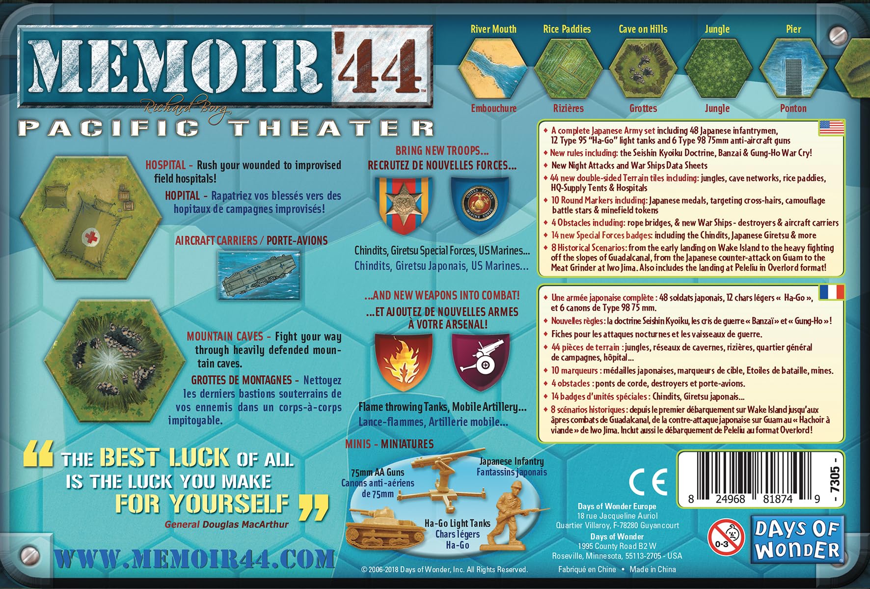 Asmodee Days of Wonder | Pamięć 44 - rozszerzenie Pacific Theatre | Gra planszowa | Od 10 lat | 2 graczy | 90 minut