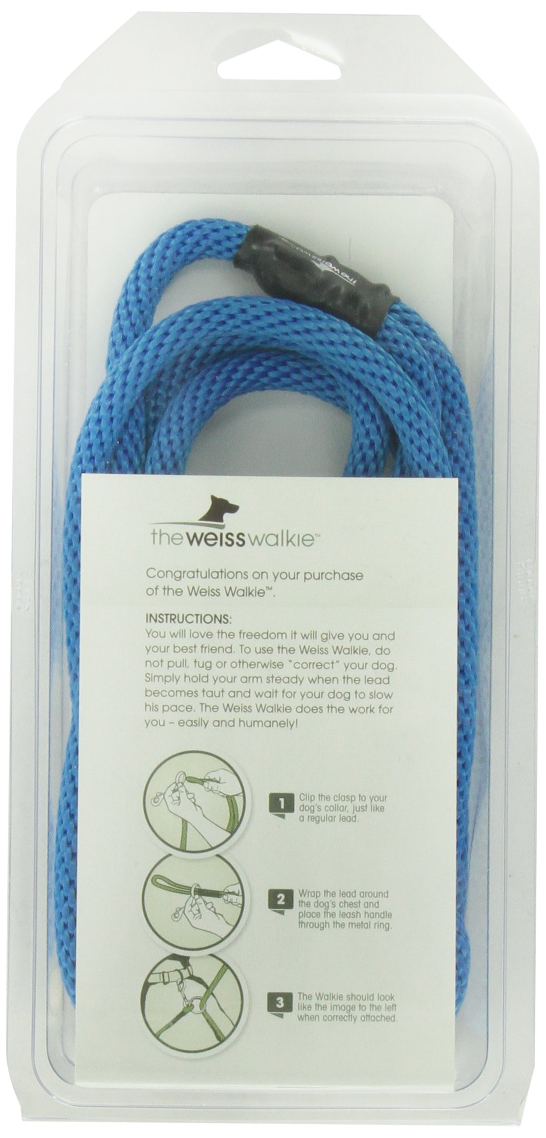 The Walkie No Pull Hundeleine, sanft, effektiv, fördert lockeres Gehen mit der Leine, Blau, Größe L, für Hunde von 11,3 kg bis 68 kg