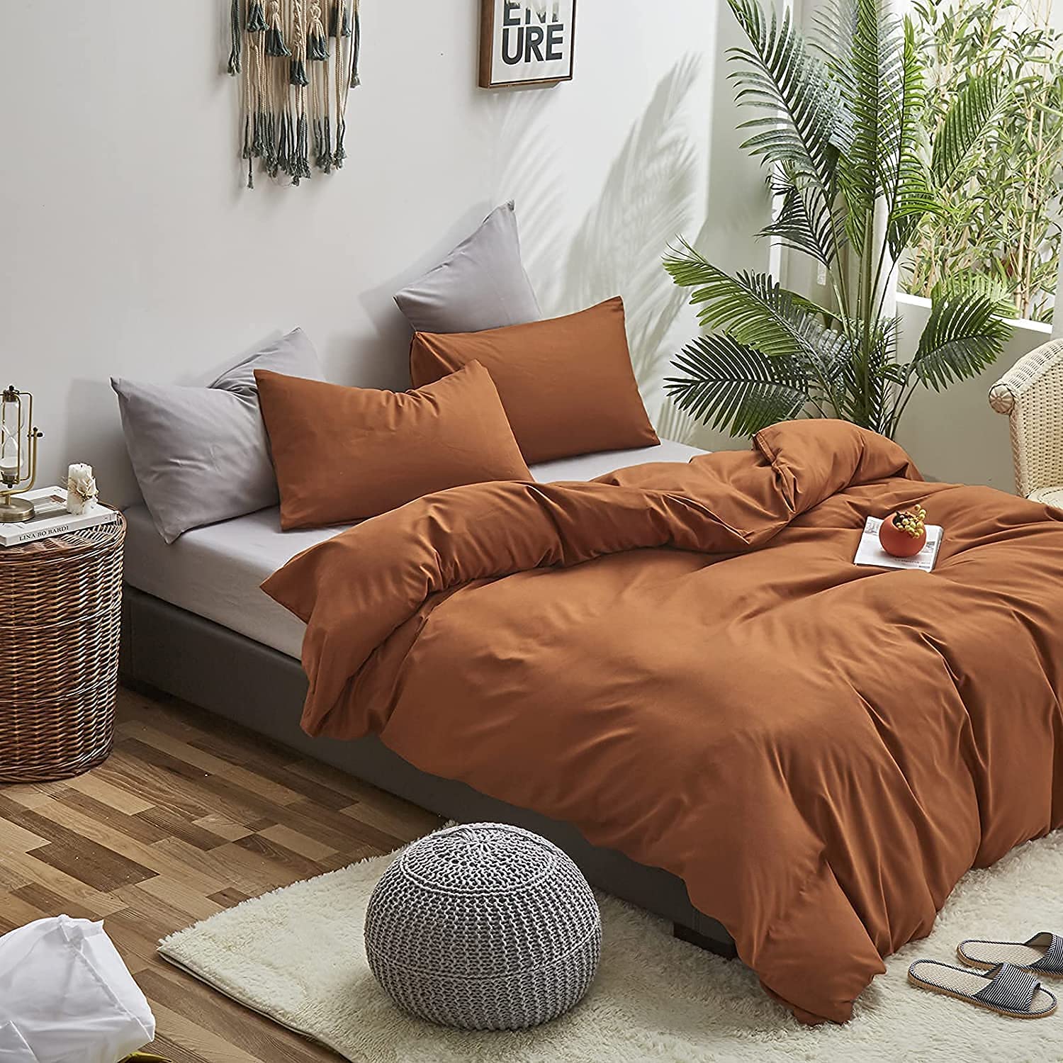 Amazon.com: Houseri Queen Size Pumpkin Color Comforter Set