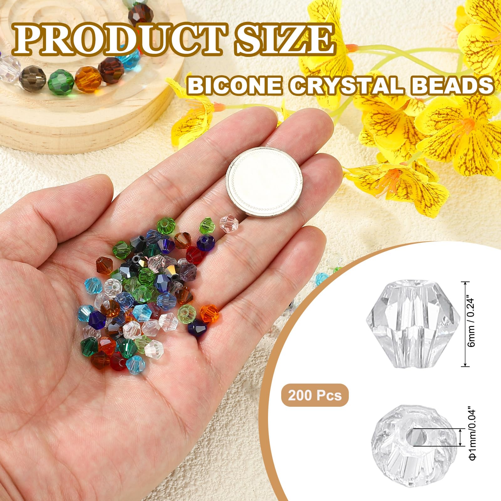 PATIKIL 6mm Bicone Crystal Beads - Image 2