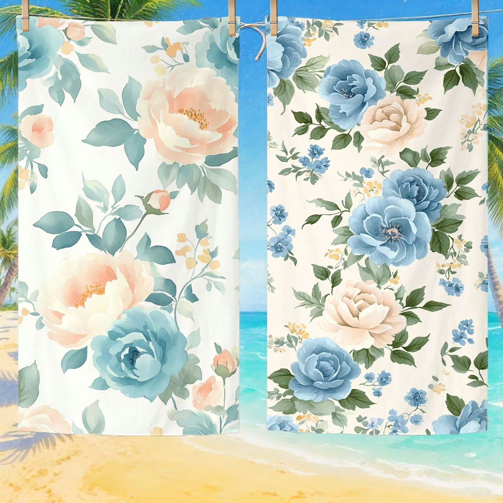 Toallas de Playa Microfibra Flor Toalla Playa Grande 180x90 cm Mujer Hombre Secado Rápido Absorbente Toallas Gimnasio Suave Sin Arena Ligera Toalla Microfibra para Playas Piscina Viajes Camping Q-261