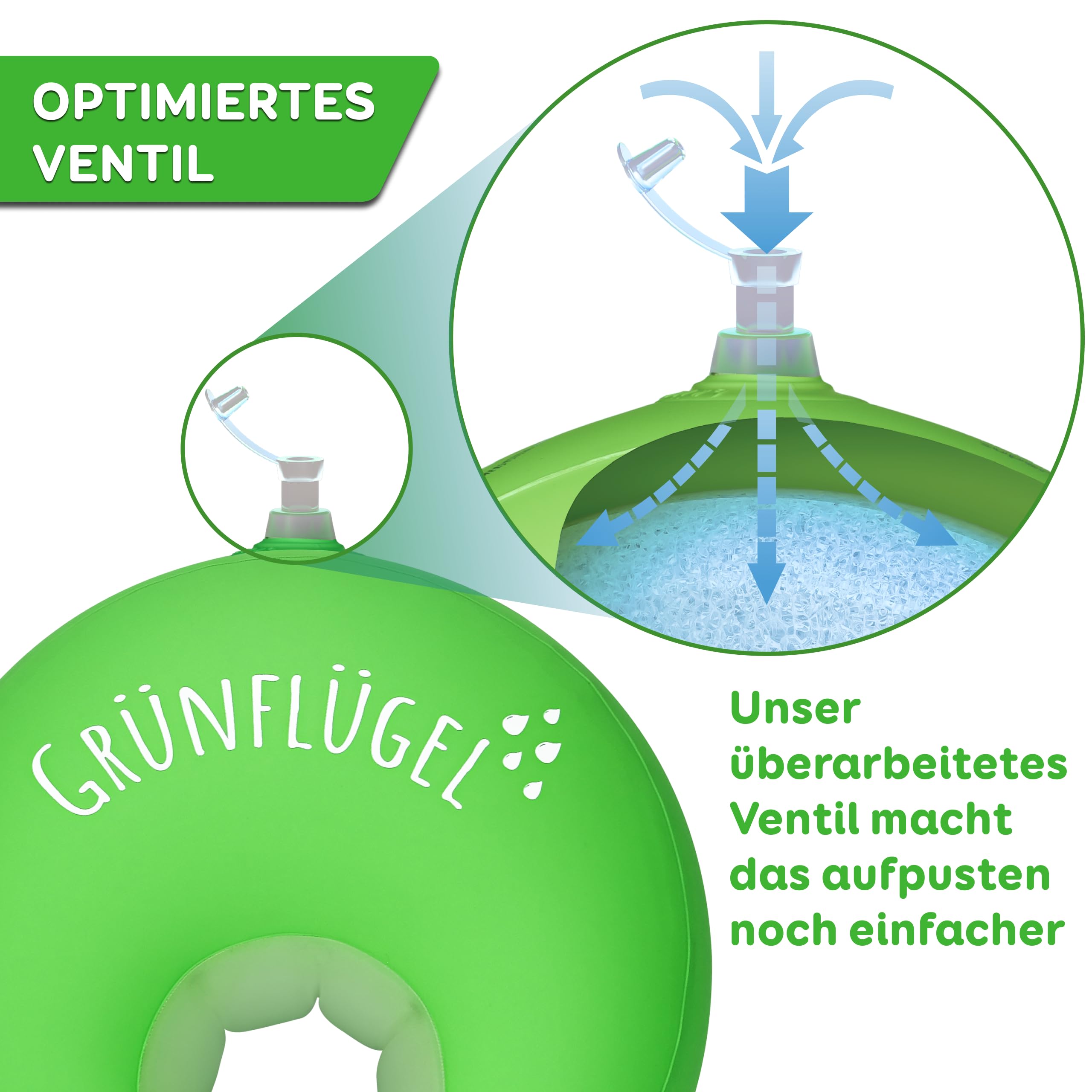 Brassards verts à partir de 1 an - Sûrs, doux pour la peau et sans plastifiants I 11 - 30 kg I Brassards ronds Swim Aide à la natation Bébé à partir de 1 an Enfants 2 ans Brassards