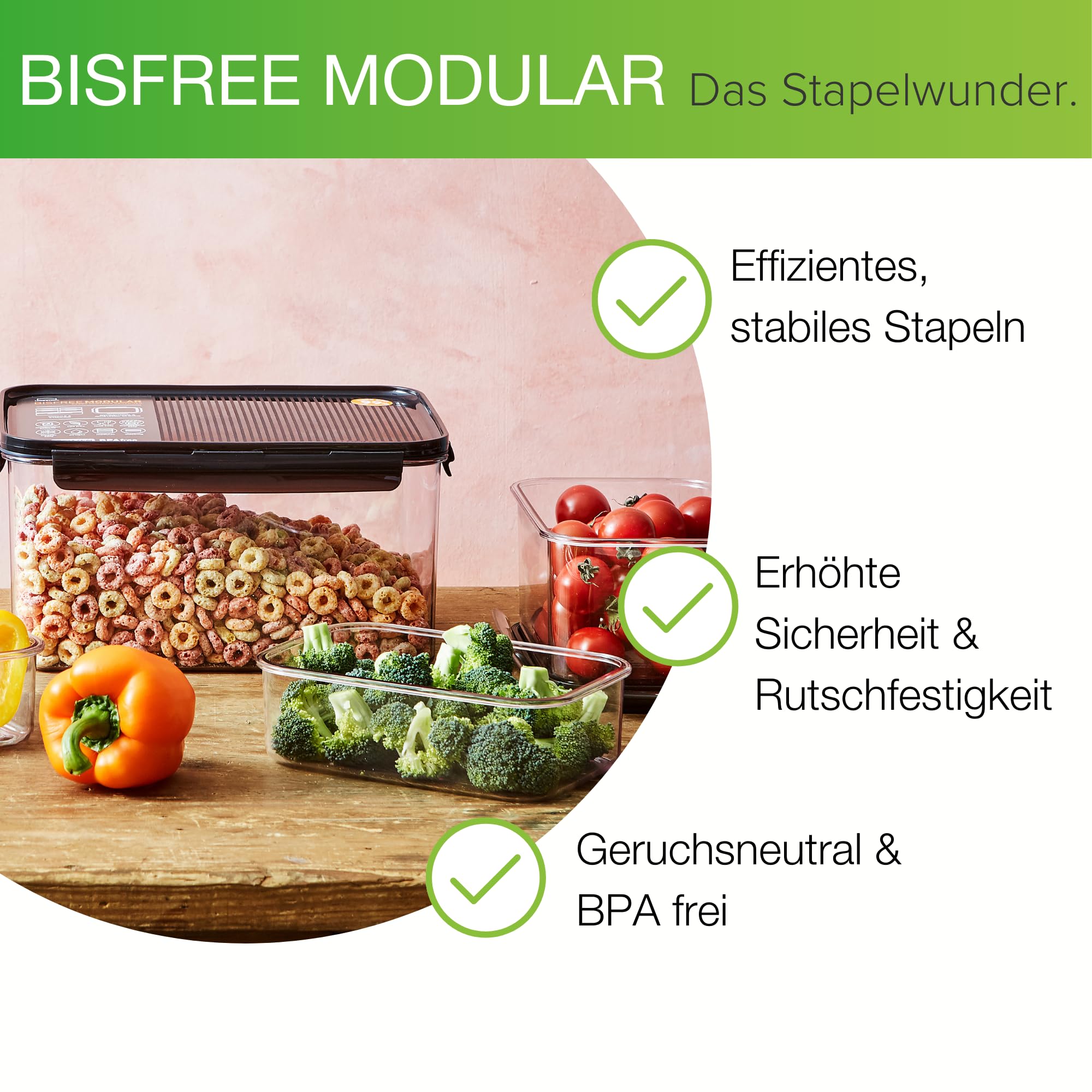 LockUndLock Bisfree Modular pojemnik na żywność, wielokolorowy, 4,80 l