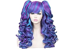 ColorGround Party Wig for Cosplay: Electric Blue and Purple