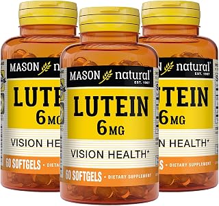 MASON NATURAL Lutein 6 mg with Vitamin E, 6 Month Supply, Healthy Vision & Eye Function, Supports Normal Eye Health, Pack of 3