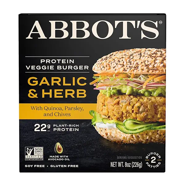 Abbot’s High-Protein Veggie Burger, Garlic & Herb 1