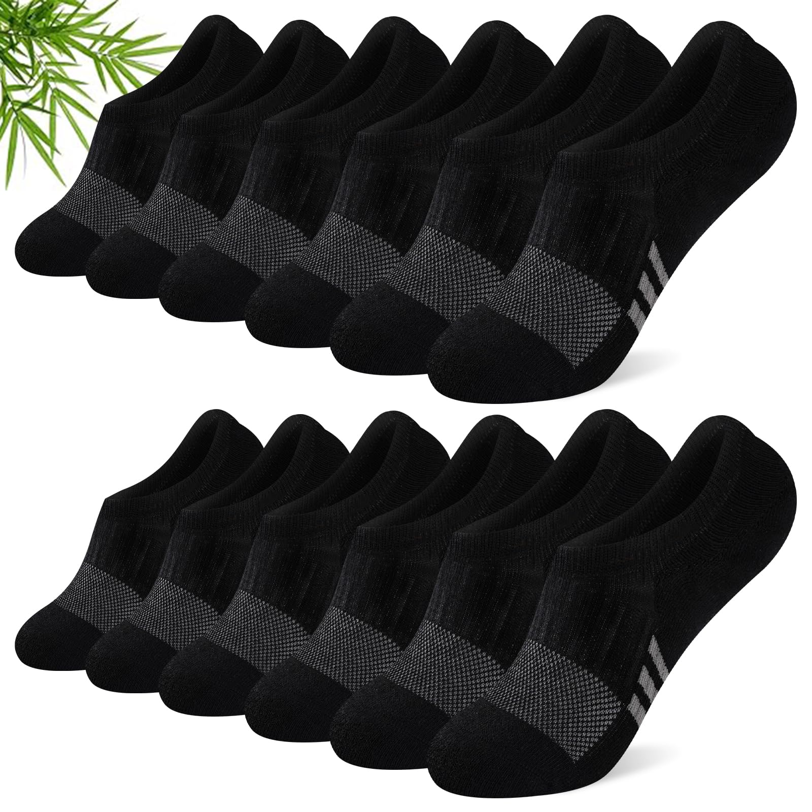 Calcetines Invisibles de Bambú para Mujer, Calcetine Deportivos de Caña Baja y Acolchados, Calcetines Tobilleros Antideslizantes y Absorbentes del Sudor, Tallas 35-38 y 39-42 — view 11