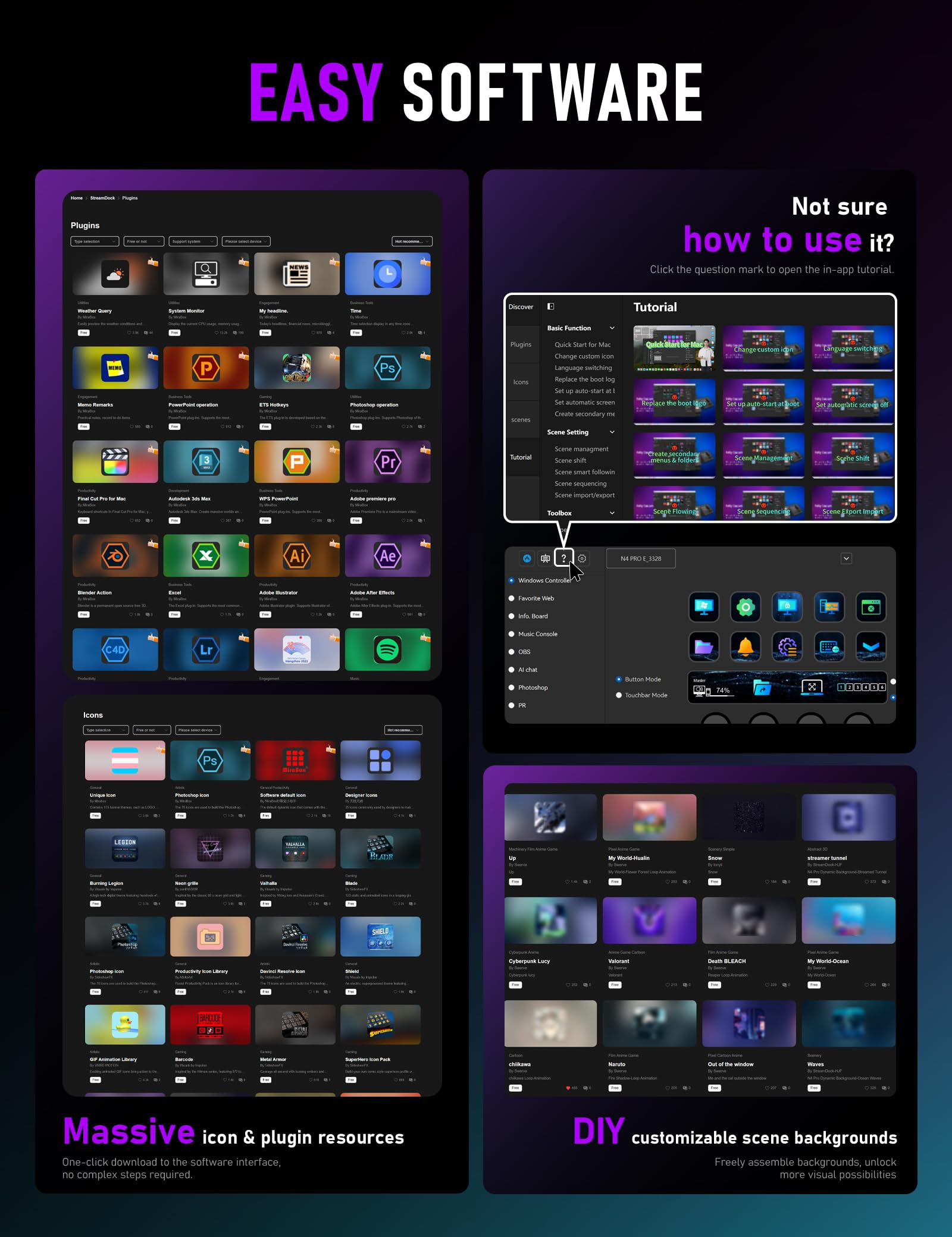 upHere Tastiera macro, Stream Control Deck Game Shortcut tastiera con 15 tasti programmabili, pad visivo preimpostato personalizzabile per OBS/Twitch/YouTube/Streamlabs, installazione ufficio