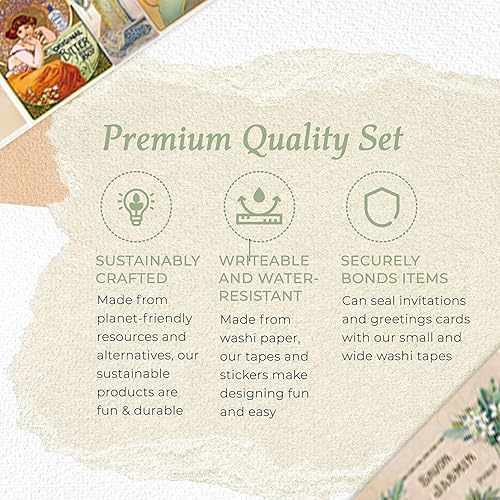 Miniatura 3 de Juego de cartas de póquer Art Nouveau y cinta washi, 54 cartas de juego vintage y 2 Washi Tape Art Set para póquer, regalos, juegos de mesa y