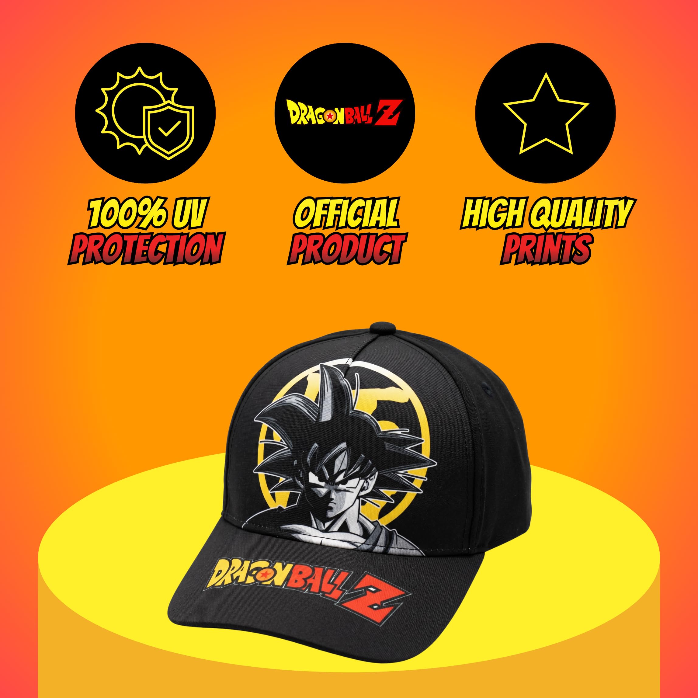 Dragon Ball Z Gorro para Niños, Diseño Goku Gorra de Beisbol, Gorra de Verano Infantil, Regalo para Niños | Negro