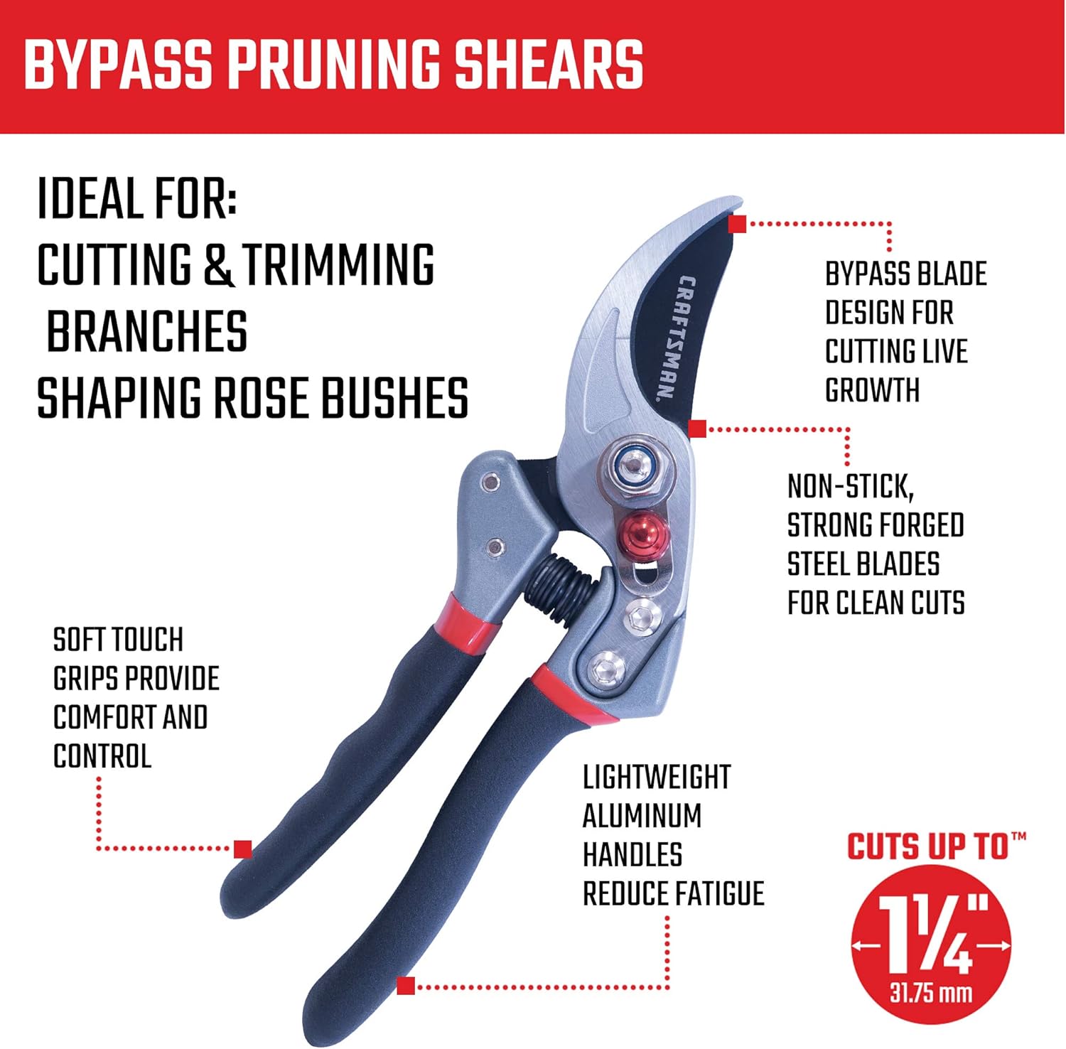 CRAFTSMAN CMXMKIT0140 3-Piece Pruning Set with Bypass Pruning Shears, Compound Lopper and Extendable Hedge Shears : Patio, Lawn & Garden