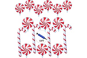 17 Pcs Christmas Inflatable Candy Canes Set - Christmas Inflatable Candy Canes...
