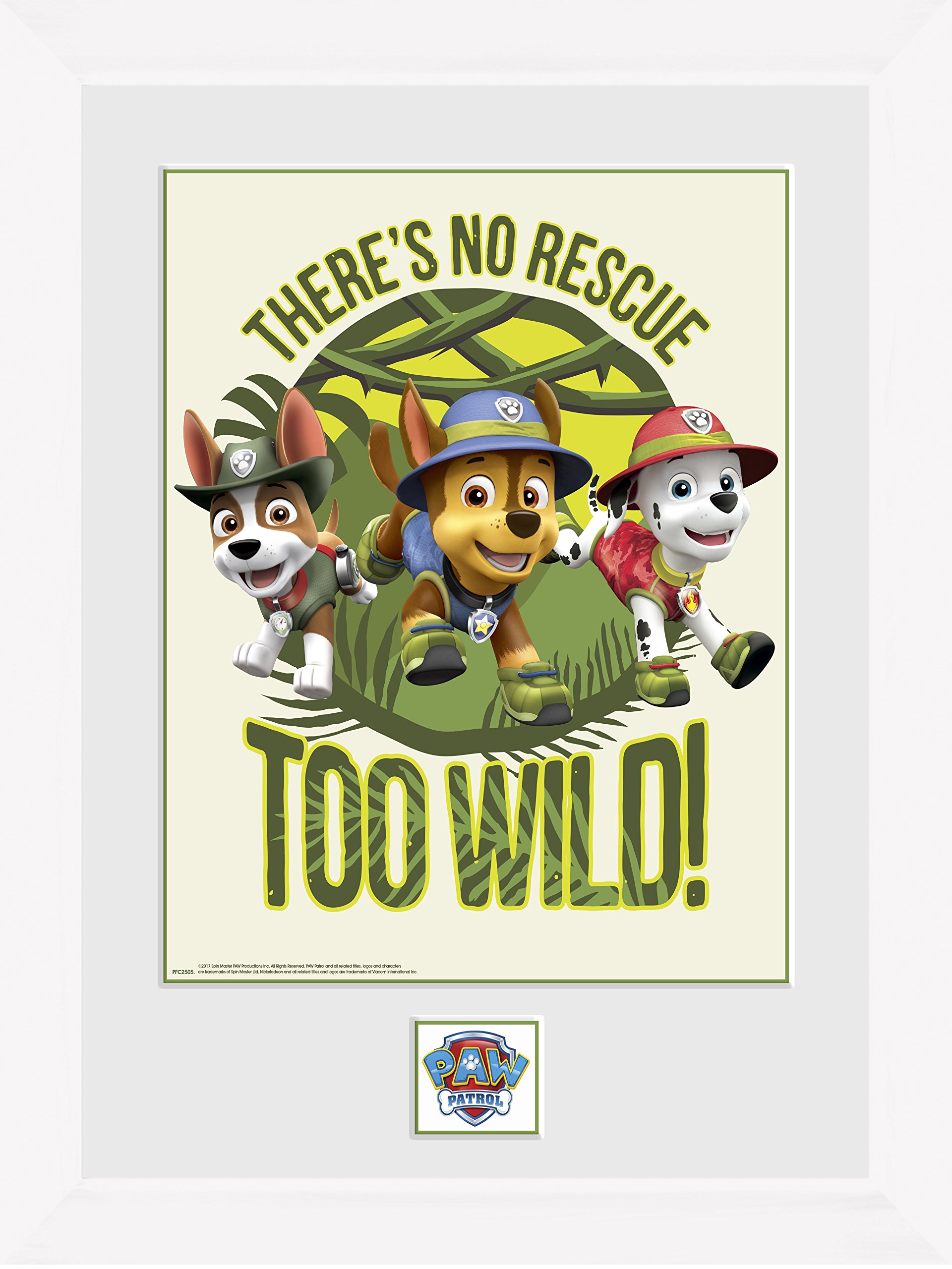 La Pat Patrouille photographie encadrée GB eye cadre mural enfant 30x40 cm No Rescue Too Wild