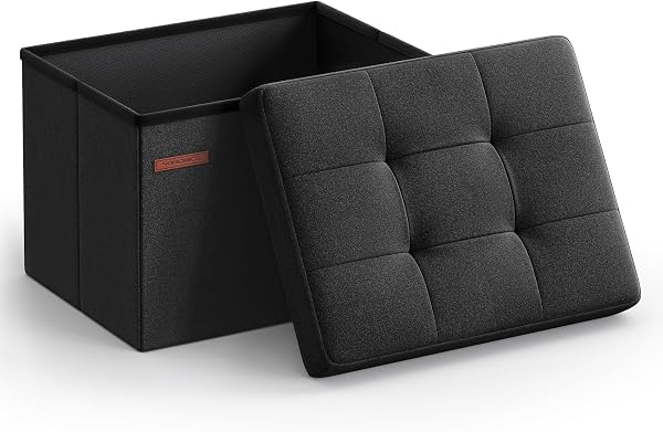 SONGMICS Folding Storage Ottoman Cube Footrest