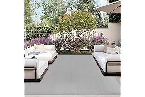 OutdoorLines Portable Tarp Outdoor Rugs 8 x 10 ft - Weather Resistant Patio Carpet