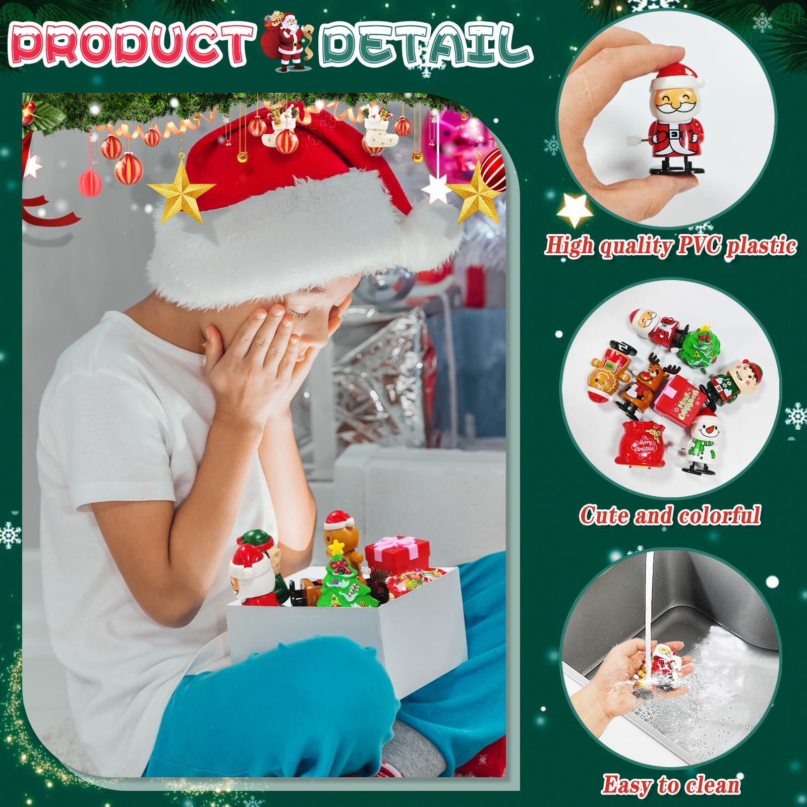 8 Jouets à Remonter Noël – Père Noël, Pingouin, Sapin, élan… Sans Piles, Dès 3 Ans