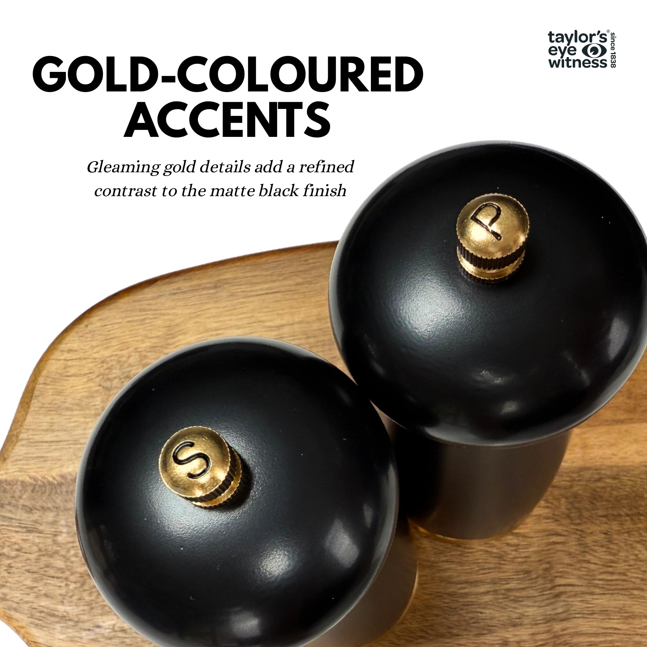Salt and Pepper Grinder Set, Satin Black Refillable Mills for Kitchen Cooking. Refill with Table Or Himalayan Salt - Image 4