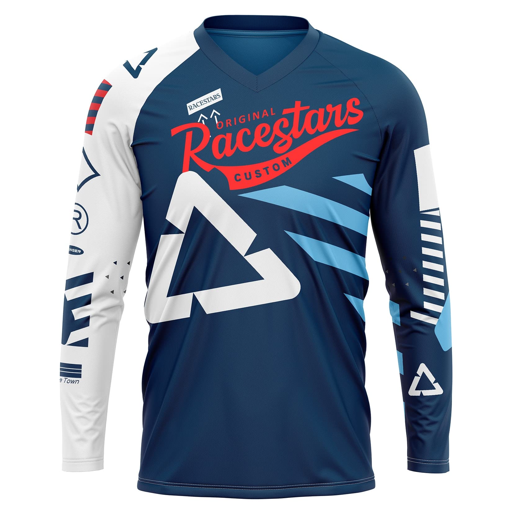 RACESTARS Men's Cycling Jersey Anti-uv MTB Jersey Downhill Mountain Bike T Shirt Motorcycle Sportwear Motocross Long Sleeve
