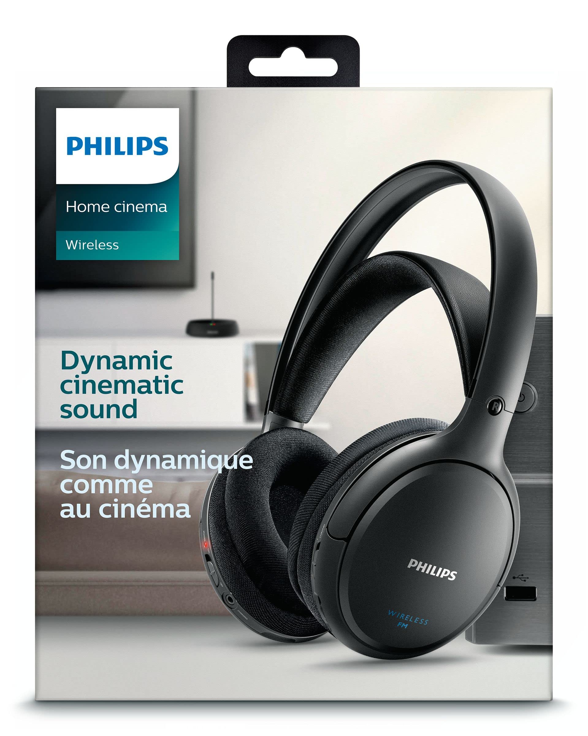 PHILIPS AUDIO SHC5200/10 Cuffie HiFi Wireless Sovrauricolari (32-mm-Driver, Trasmissione FM Wireless, Fascetta con Regolazione Automatica, Design Leggero, Ricaricabile) Nero