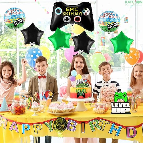 Miniatura 6 de KatchOn Globos de videojuegos para cumpleaños 28 pulgadas paquete de 7  Globos de control remoto decoraciones de cumpleaños de videojuegos para