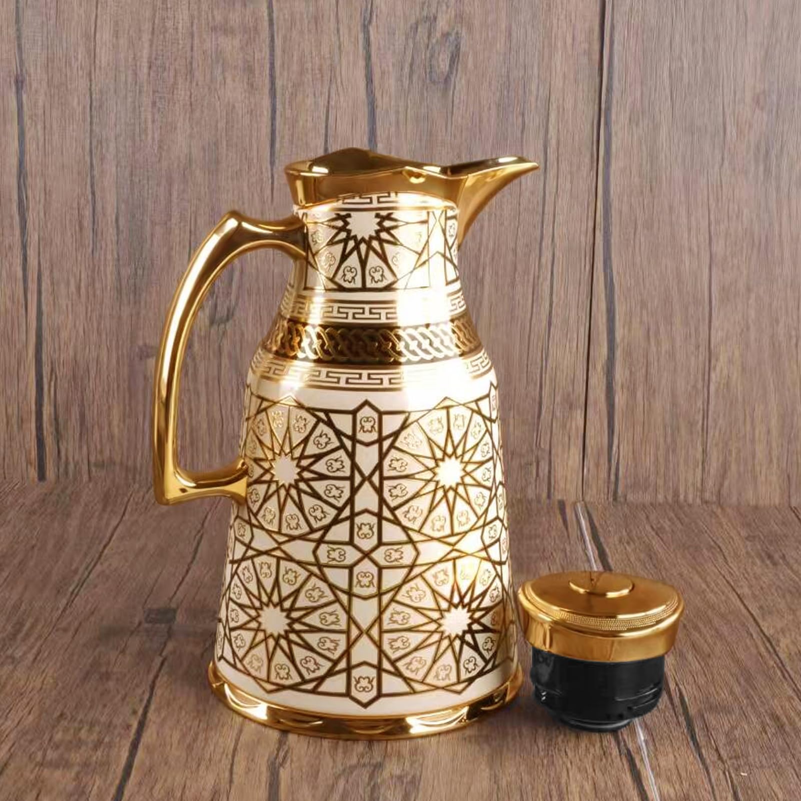 Jarra de café térmica aislada, 33 onzas, cafetera de lujo, estilo árabe, jarra térmica al vacío con aislamiento térmico para café, bebidas frías y calientes, regalo de inauguración de la casa